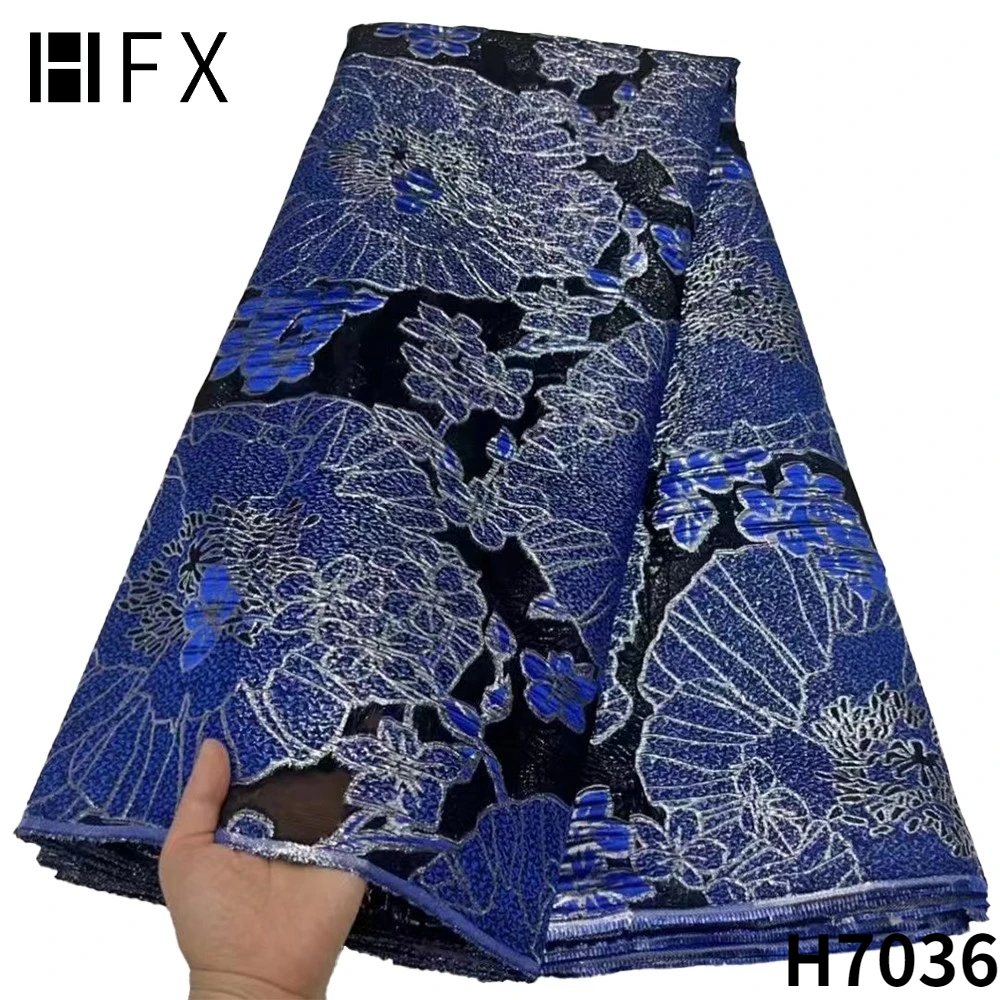 Африканская кружевная ткань HFX 2022 Высококачественная из парчи нигерийская с
