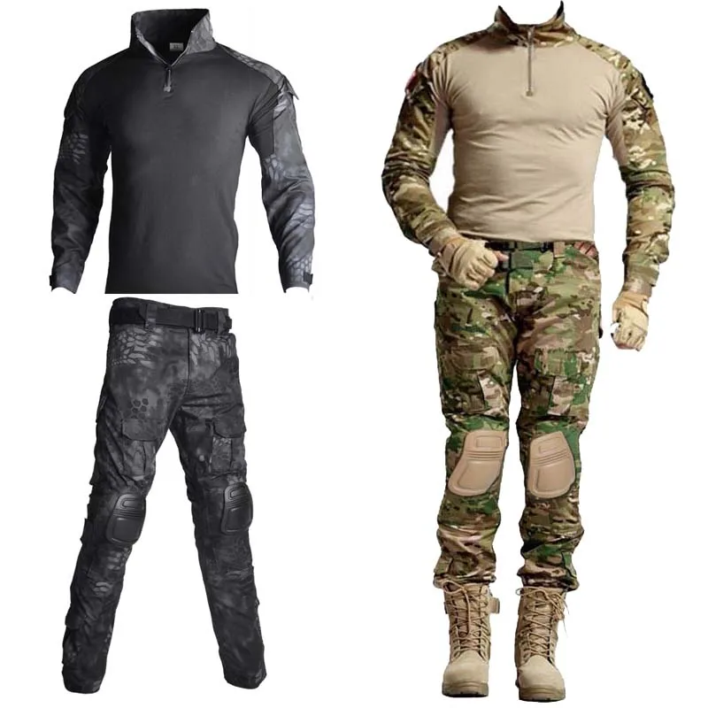 Uniforme militar táctico del Ejército de EE. UU. Airsoft camuflaje camisas probadas en combate camisa de manga larga de asalto rápido pantalones de ataque de batalla