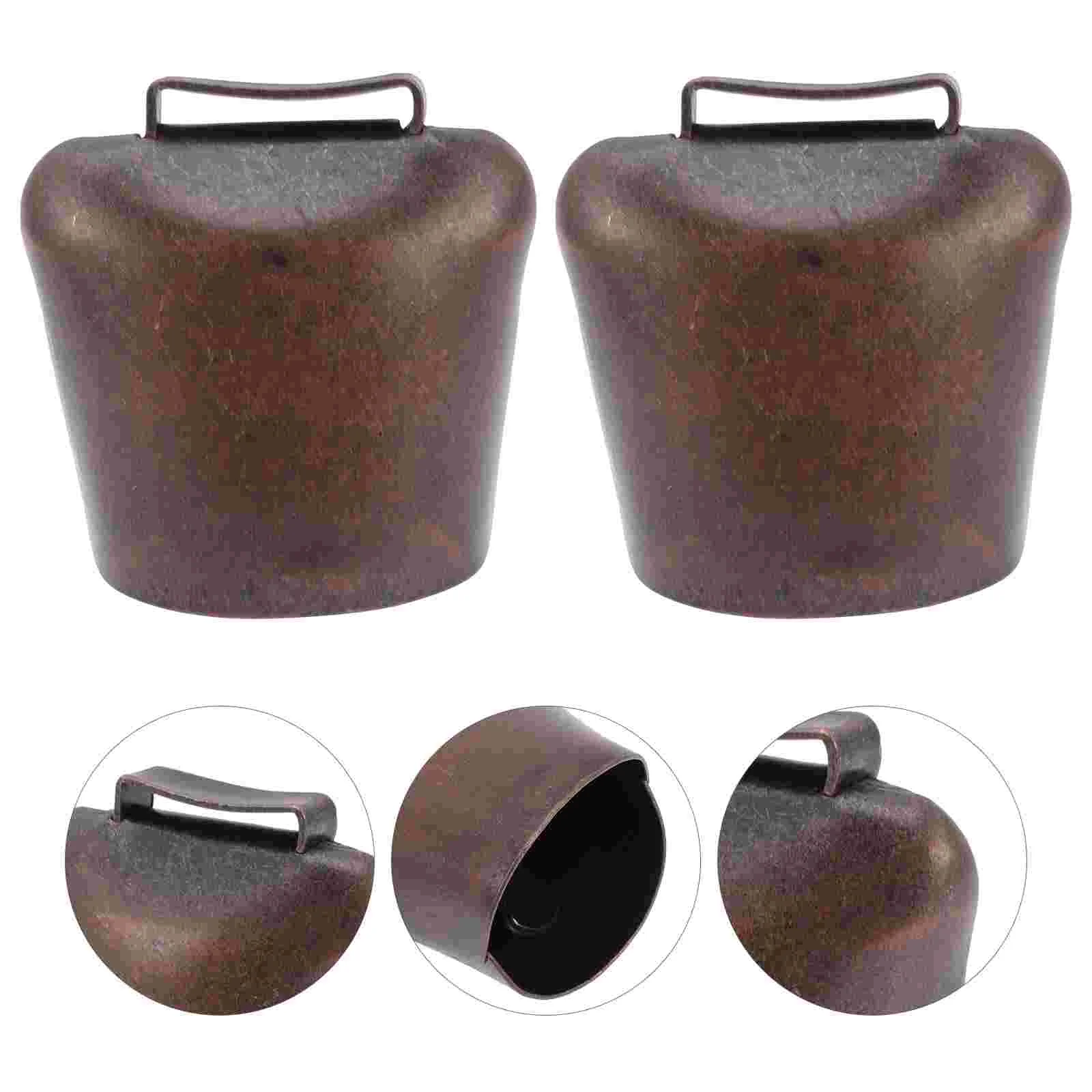 

2 Pcs Cow Bell Pet Collars Sheep Pendants Livestock Hanging Bells Supplies Iron Farm Animal Loud Decorations Ornaments