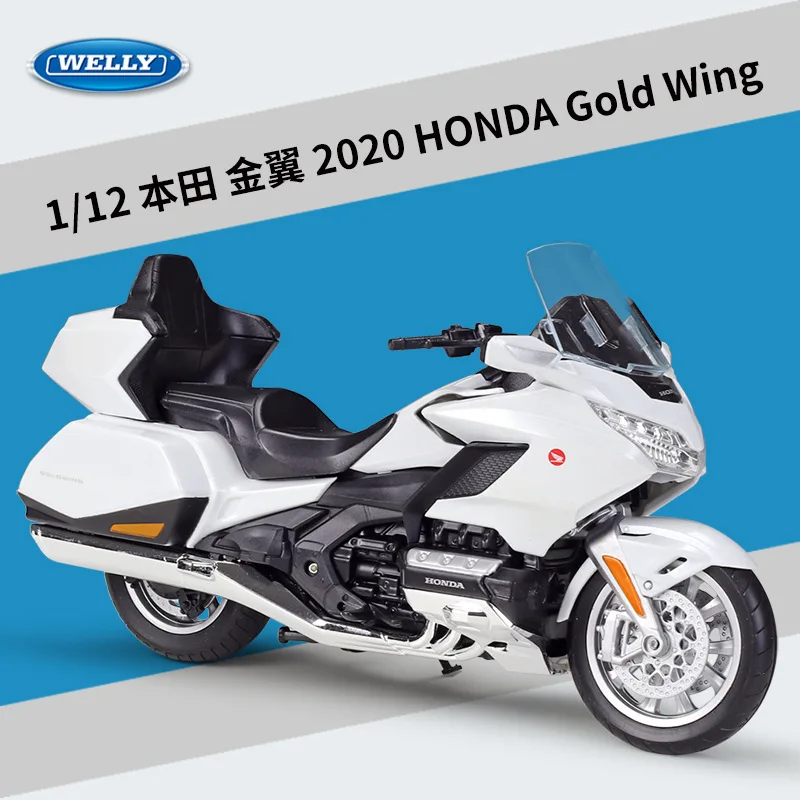 

WELLY1:12 simulation alloy model Honda Gold Wing 2020 heavy motorcycle kids toys boys cars set diecast 1/12 Metal Force control