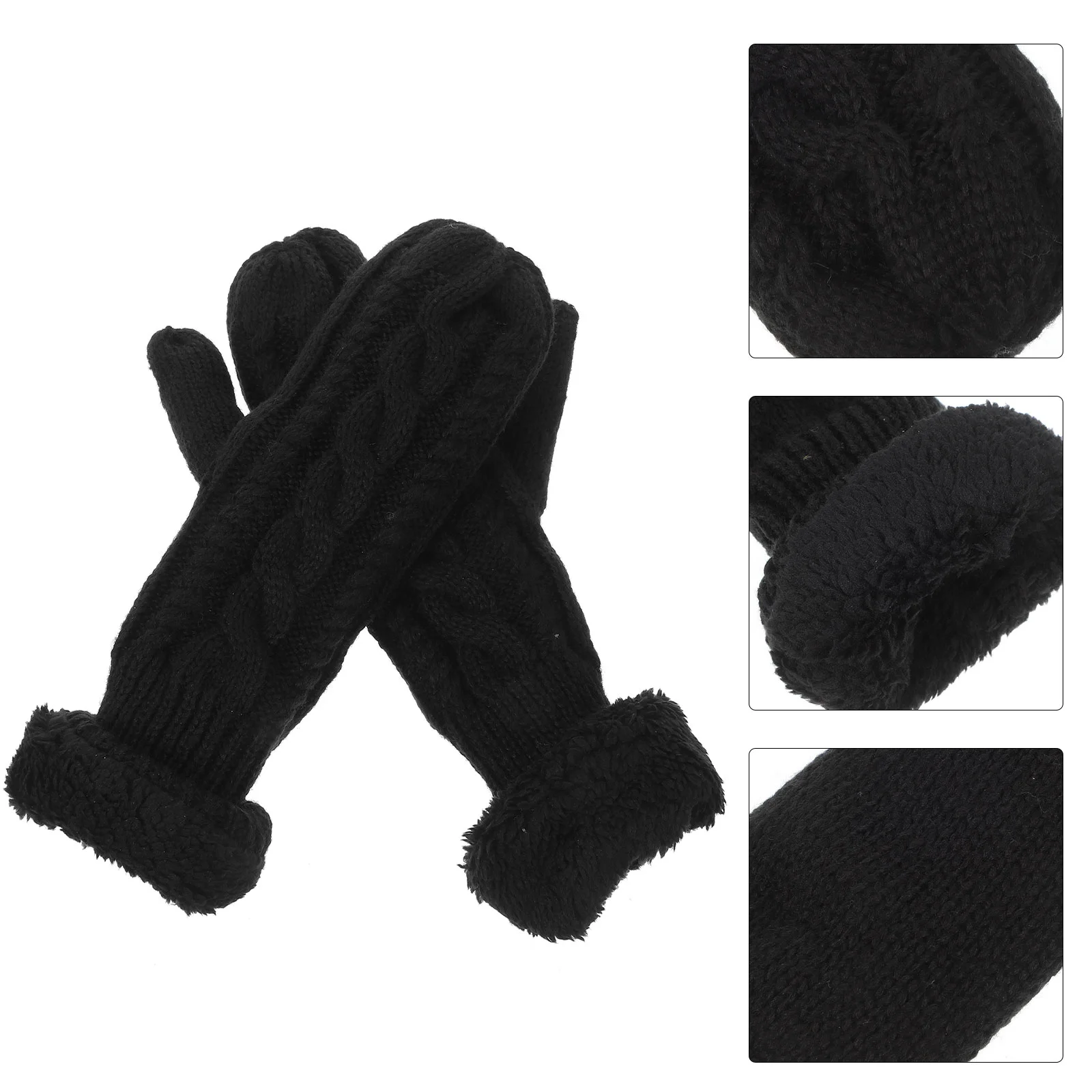 

Winter Adult Glove Weaving Thickened Knitted Glove Decorative Glove Warm Lining Glove Portable Warm Knit Glove Supply