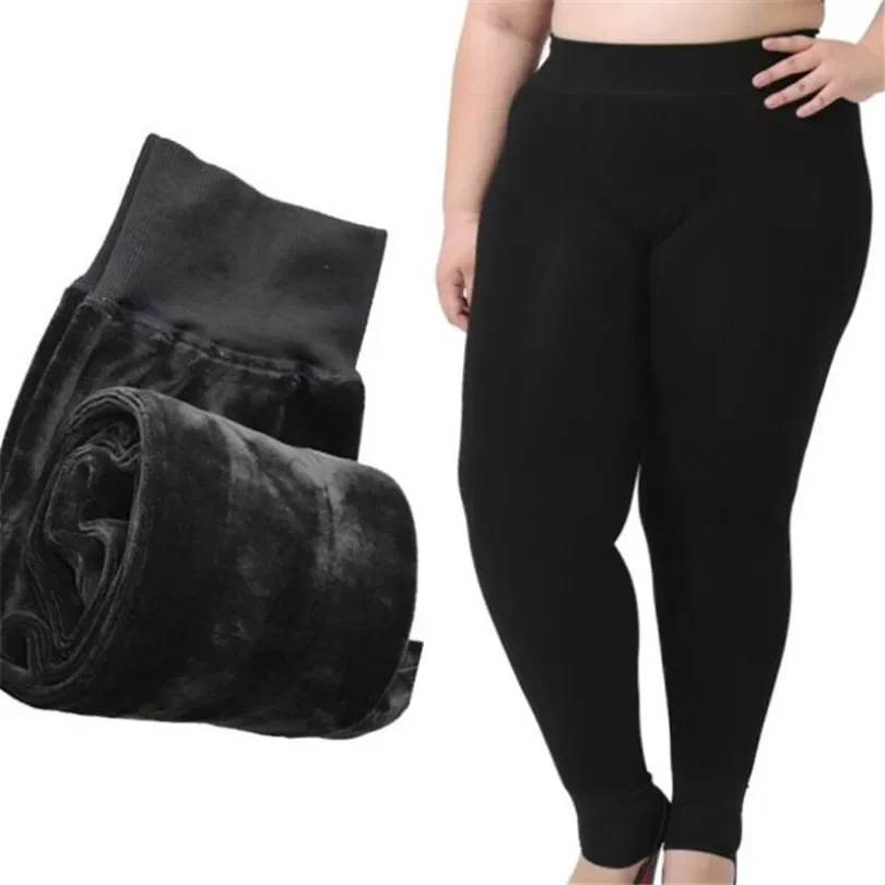 

2022NEW Women Velvet Leggins Black Keep Thick Warm Pants Winter Legging High Waist Trousers