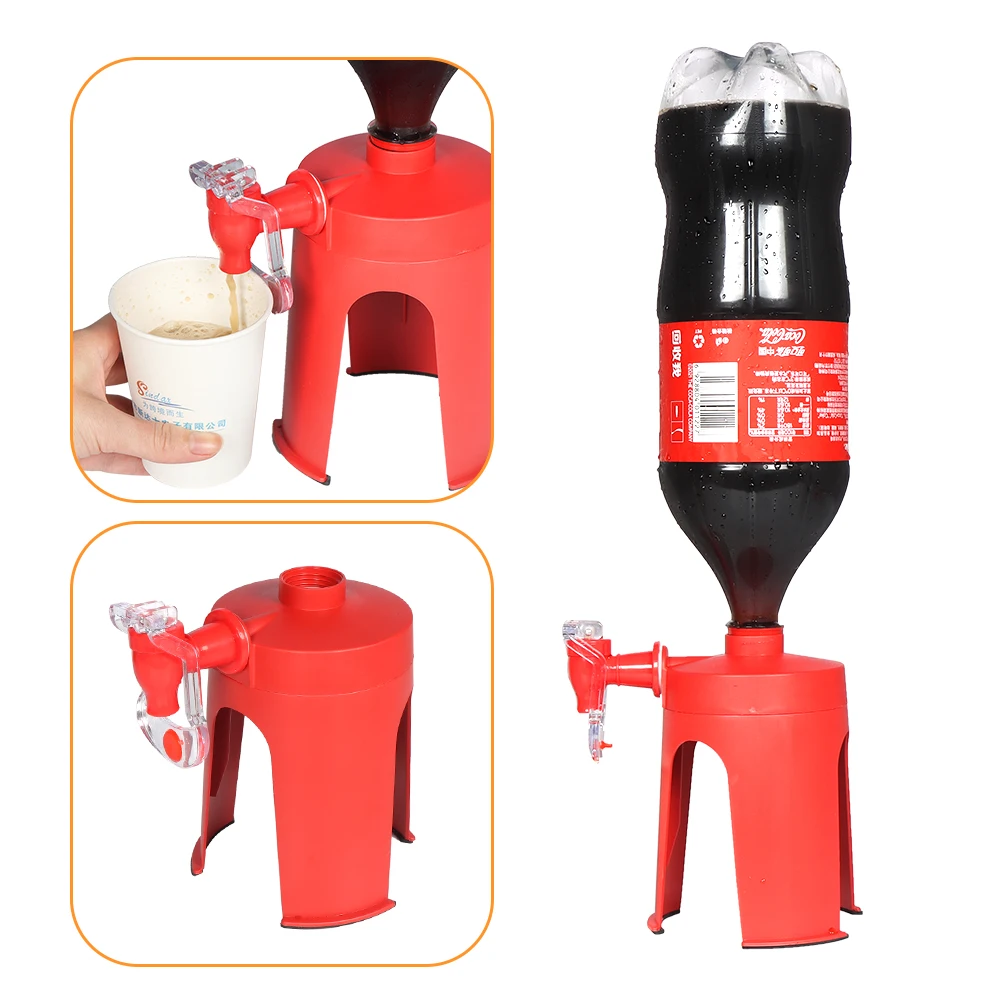 

1pcs Creative Soda Coke Bottle Upside Down Drinking Dispenser Saver Water Beverage Dispensers Tap Party Home Bar Kitchen Gadget