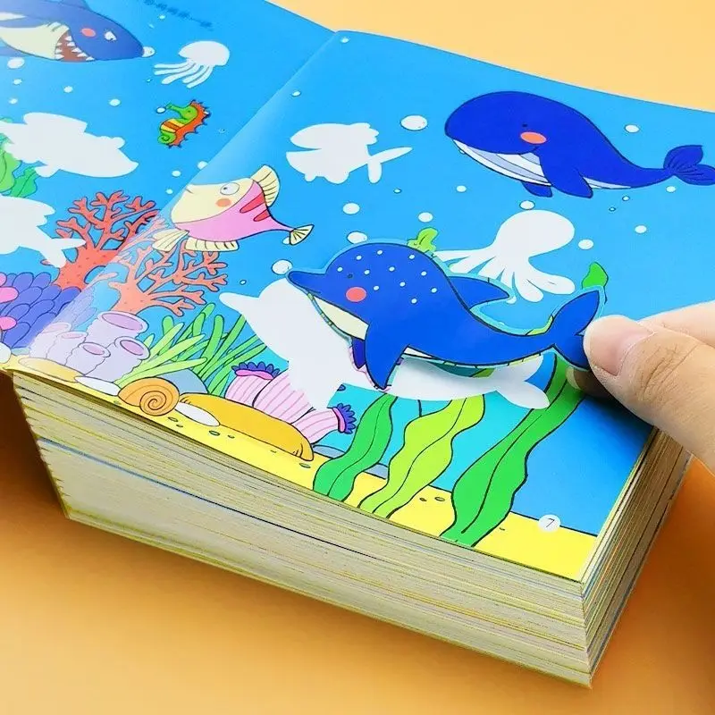 

3200 Sheets Cute Anime Stickers Childrens Concentration Training Sticker Book All 18 Volumes Baby Student Stickers Child Books