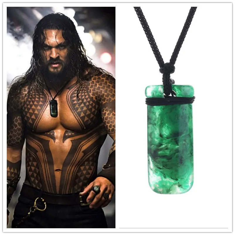 

Men Justice League Aquaman Cosplay Costume Maori Pendant Hand Carved Toki Jason Momoa Necklace Arthur Curry Aquaman Jewelry