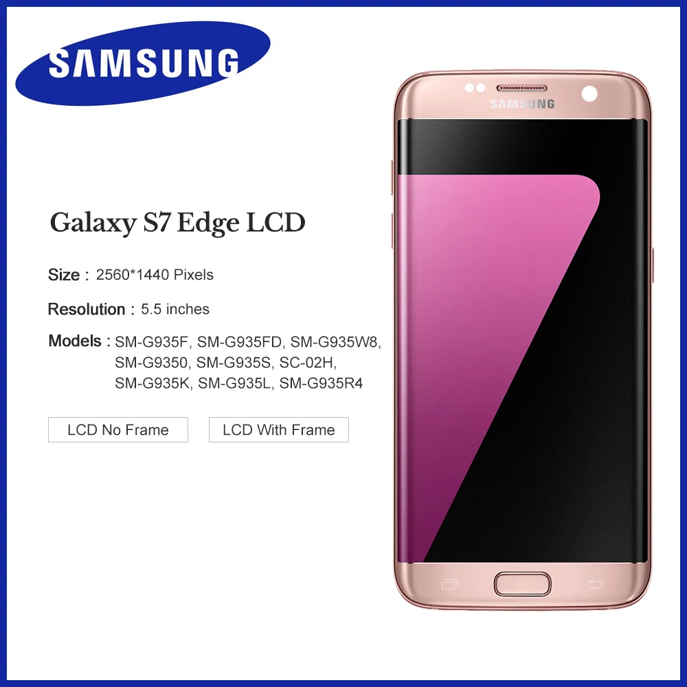 ЖК-дисплей 5 ''для SAMSUNG Galaxy S7 edge G935 G935F сенсорный экран с рамкой и дигитайзером в