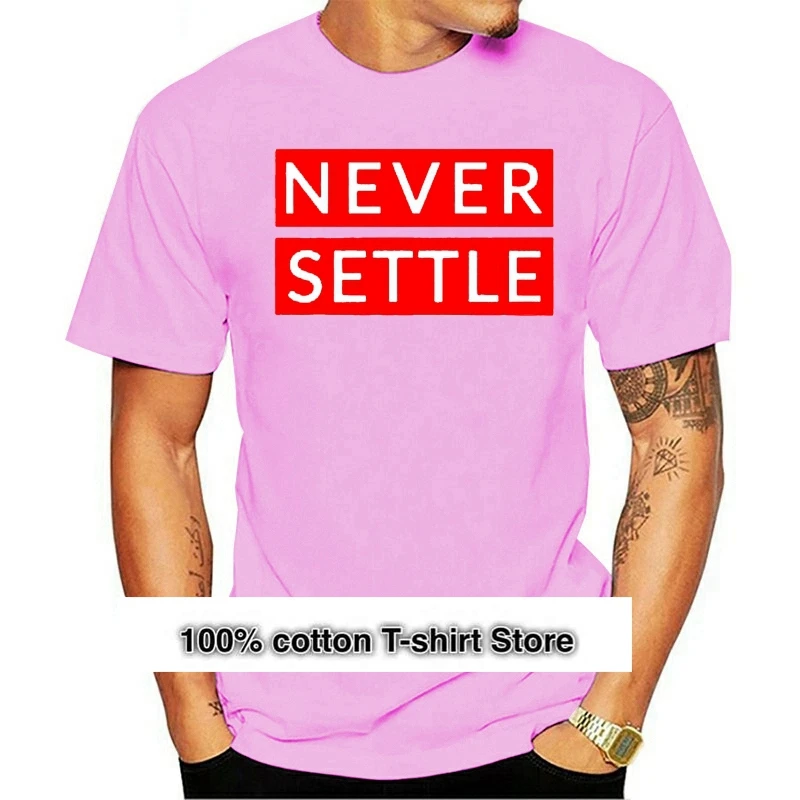 

Men Never Settle OnePlus Red Unisex Women Top 2021 Casual Stylish Retro t-shirt 100% Cotton