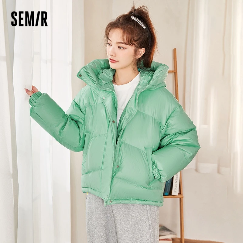 

SEMIR 2021 90% Down Jacket Windproof Winter Hooded Coat Warm Women Snow Clothes Loose Long Female Down Coat