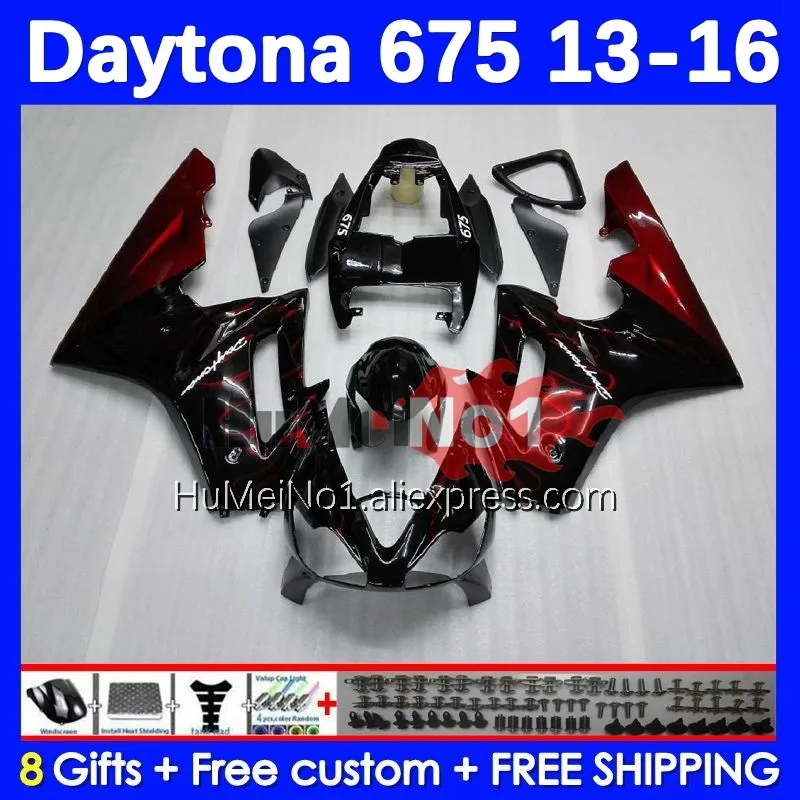 

Корпус для Daytona 675 Daytona-675 13 14 15 16 корпус 195No.3 с красным пламенем Daytona675 2013 2014 2015 2016 OEM полный обтекатель