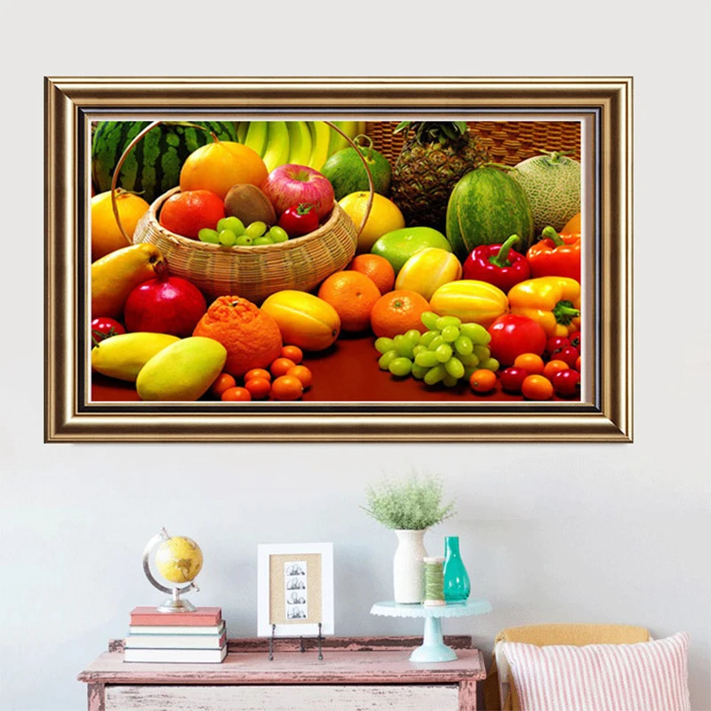 

5D Diamond Paintings Restaurant Kitchen Fruits Full Diamond Art Embroidery Living Room Office Home Decor Diamond Cross Stitch
