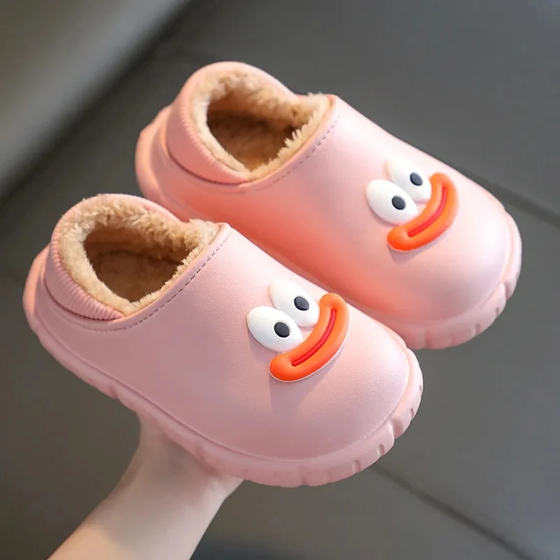 New Kids EVA  Indoor Waterproof Non Slip Toddler Children Shoes Cartoon Girls Boys Slippers Winter Warm Plush House Slippers