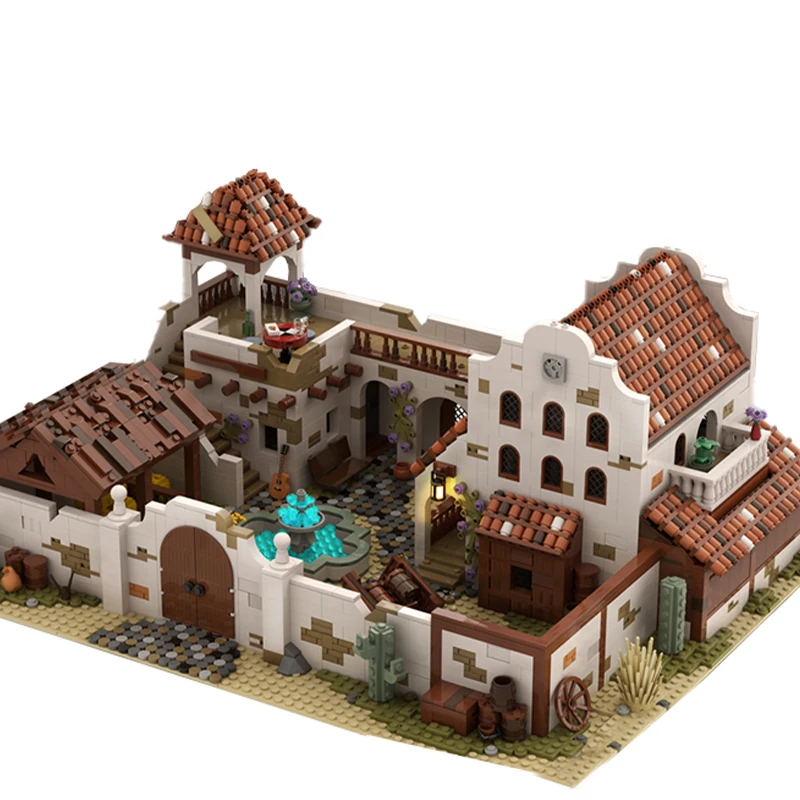 НОВЫЙ 3583 шт. горячая распродажа вид на улицу Moc модульная мексиканская вилла Old Town