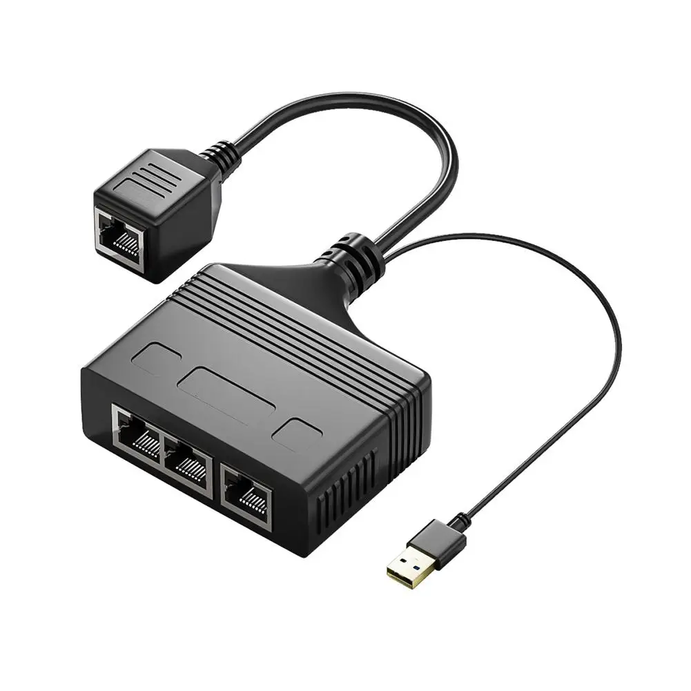 

Rj45 Network Splitter Adapter Rj45 Female 1 To 3/1 To 4 100mbps High Speed Internet Splitter USB Powered