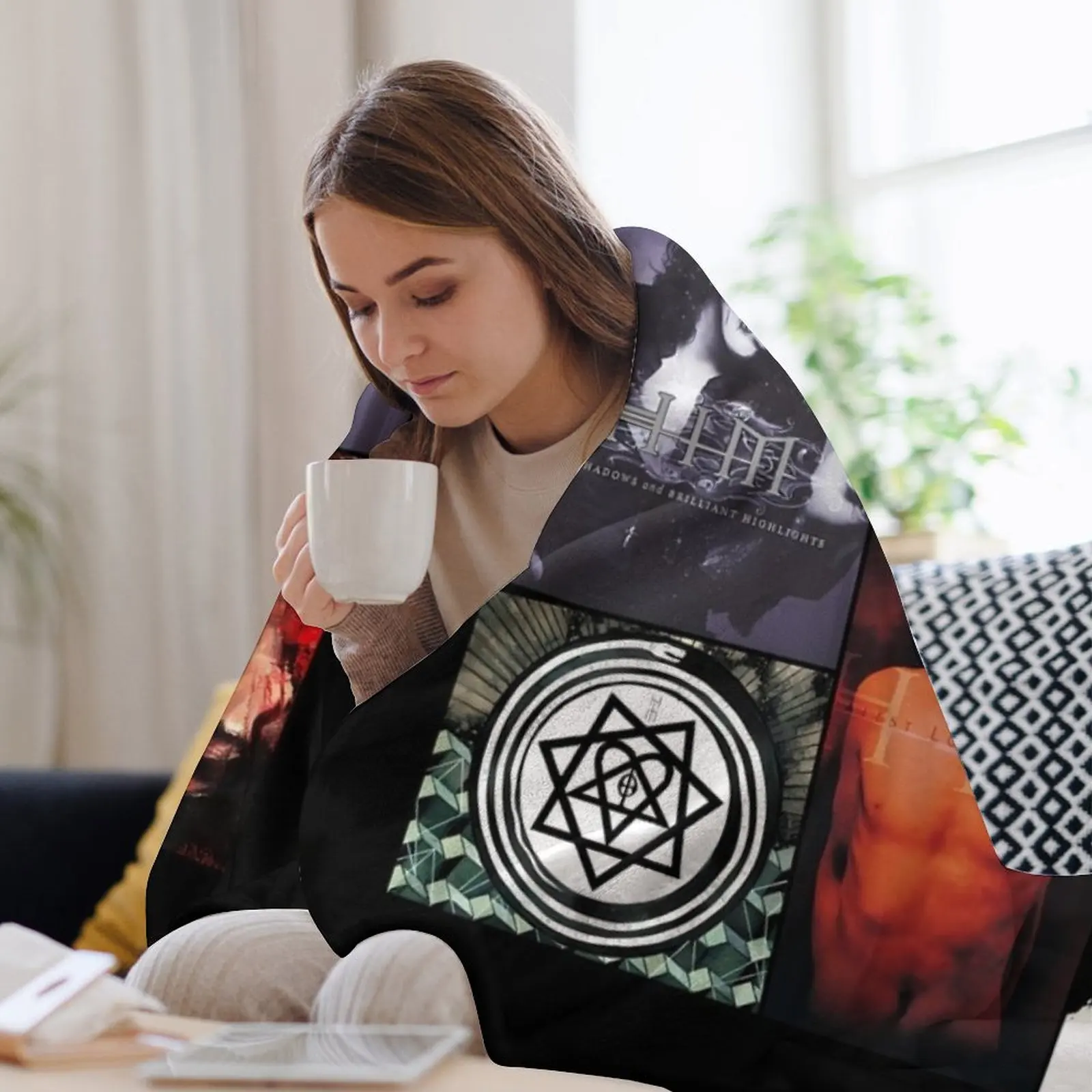 Обложка альбома Him Band коллаж чехол Heartagram Ville Valo плед на диван декоративные одеяла