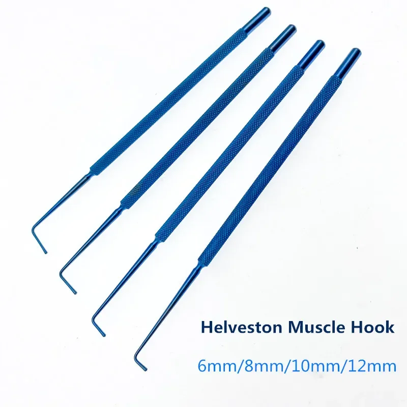 Фото Офтальмологический крючок Helveston Muscle Hook из титана, 6-12 мм, хирургический инструмент для глазных операций №1