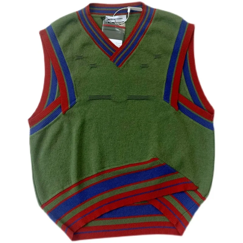 Luxury New 2023 Men Hot Produced KIKO Striped Knit Casual Sweaters Vest sleeveless Loose Size High Drake #R55