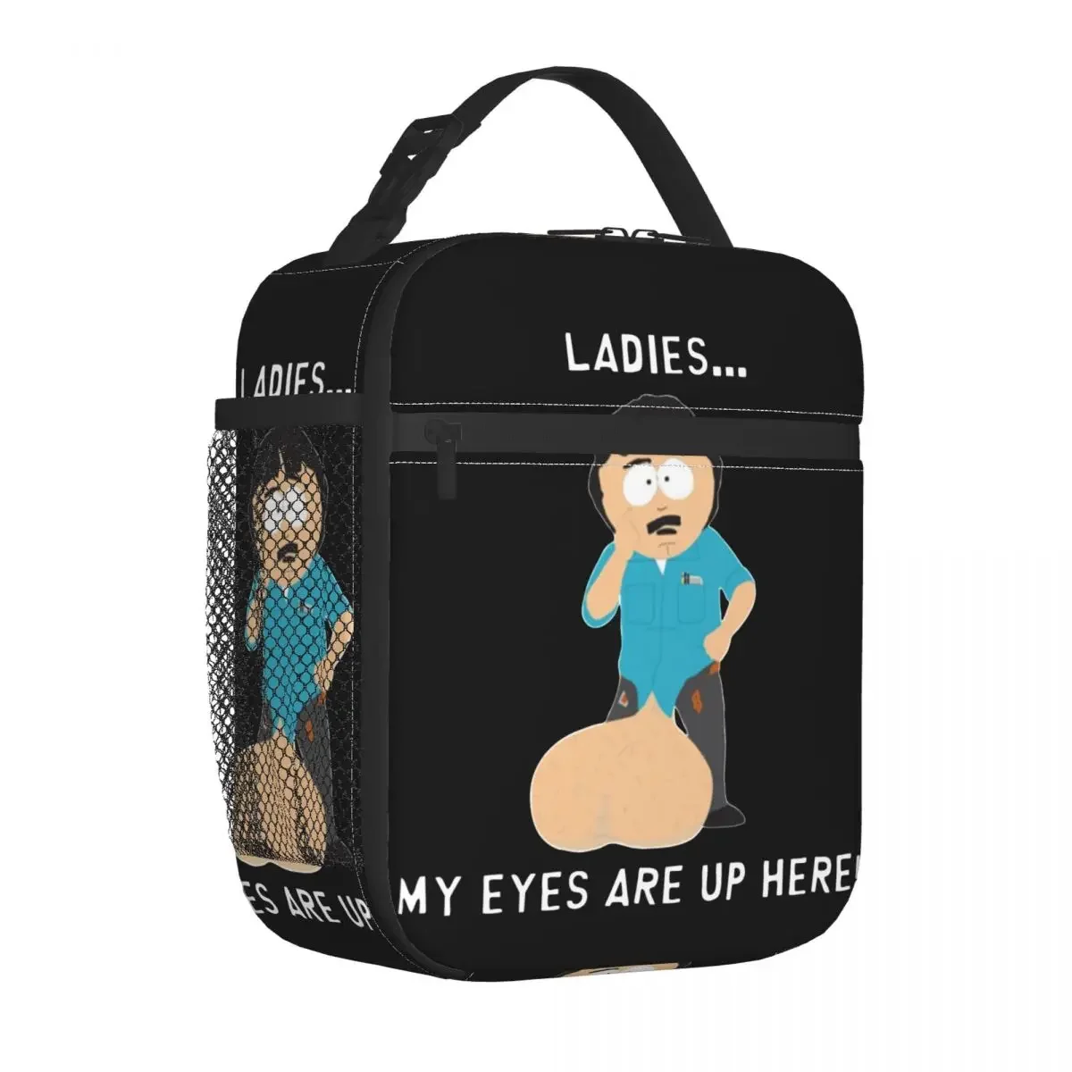 

Southpark My Eyes Are Up Here Insulated Lunch Bags Cartoon Lunch Container Cooler Bag Tote Lunch Box College Picnic Bento Pouch