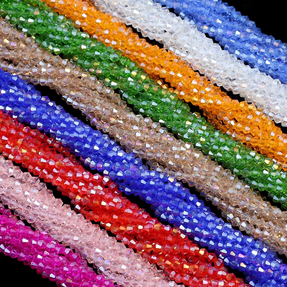 Стеклянные биконусные Австрийские граненые кристаллы незакрепленные бусины для