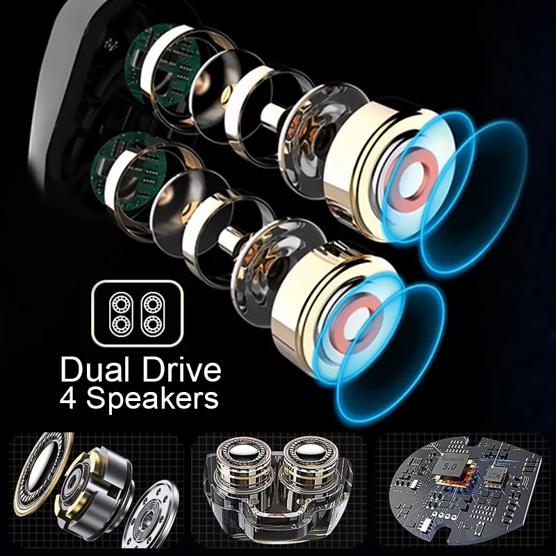 TWS Wireless Earphone Bluetooth 5.0 Earbud Touch In-ear 9D Stereo Sports Waterproof Hifi Headset LED display w/Mic