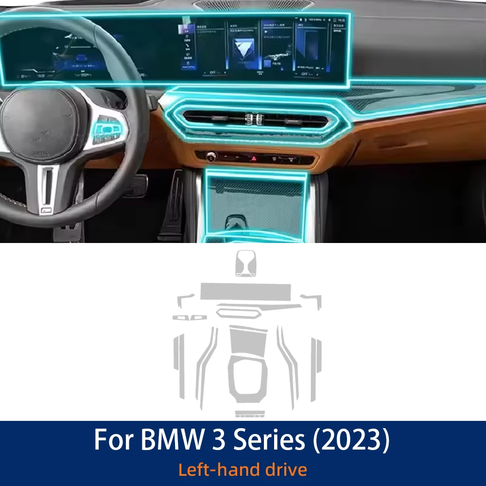 

Защитная пленка из ТПУ для BMW G20 G21 Series 3, 2023, салон автомобиля, центральная консоль, прозрачные аксессуары для ремонта от царапин
