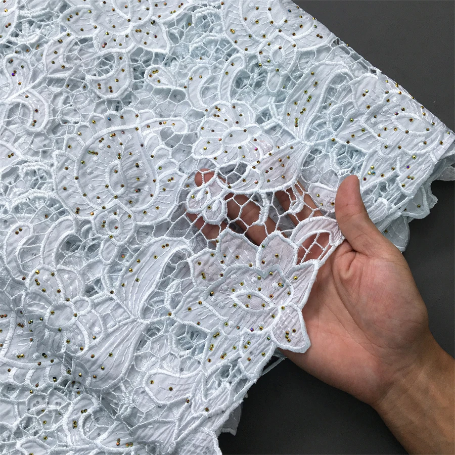 Швейцарский хлопок в Швейцарии кружево высокого качества африканское вышитая