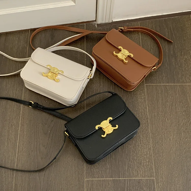 

2023 women's bag new niche design underarm bag PU cross-body bag premium sense retro small square bag fashion