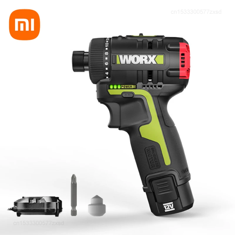 Бесщеточный шуруповерт Xiaomi WORX 12 В, электромеханическая дрель WU129, шуруповерт с литиевой батареей, многофункциональный ударный шуруповерт Бесщеточный шуруповерт Xiaomi WORX 12 В, электромеханическая дрель WU129, шуруповерт с литиевой батареей, многофункциональный ударный шуруповерт