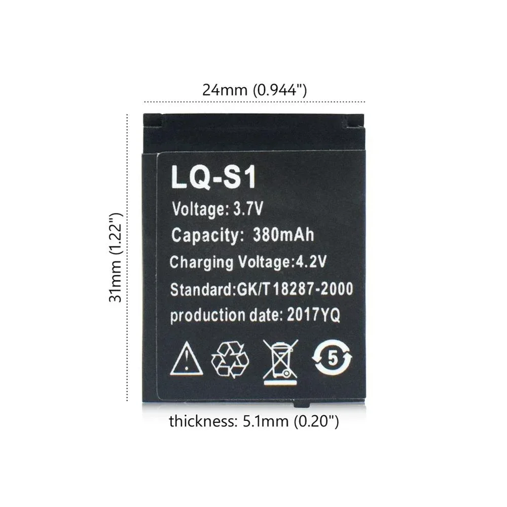 Фото LQ-S1 3,7 В 380 мАч аккумулятор для умных часов DZ09 аккумулятор для DJ-09 V8 X6 AB-S1 SCX-M9 FYM-M9 GJD HKS-S1 LQS1 bateria №4
