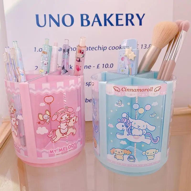 Sanrio Cinnamoroll Melody Kawaii Girly Heart пластиковый вращающийся держатель для ручек аниме милый