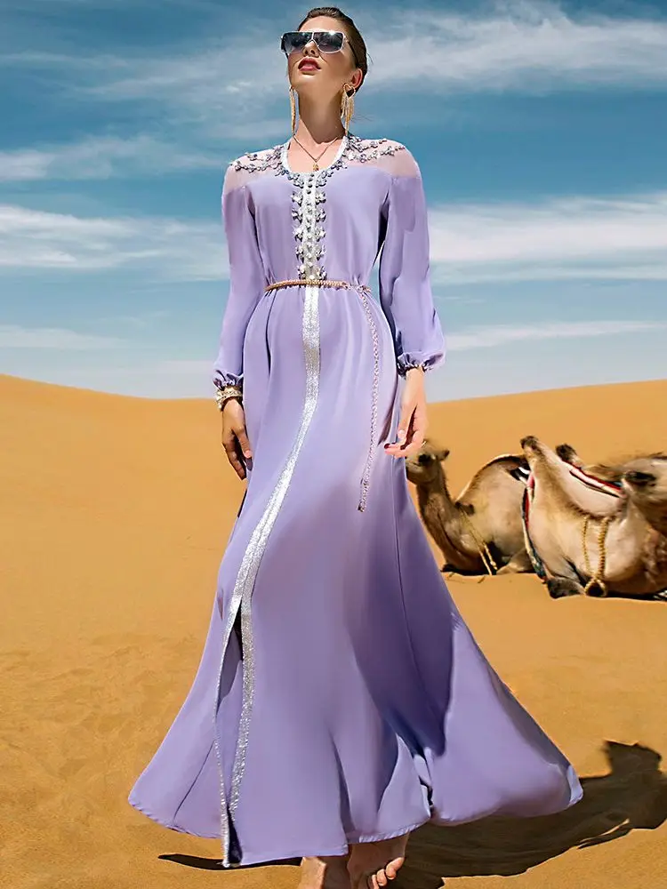 Женское вечернее платье Рамадан Eid Mubarak с алмазным Бисером Дубай исламский арабский мусульманвечерние вечерний наряд женское платье для ве...