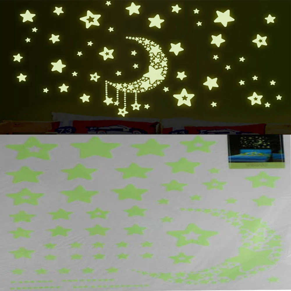 Светящиеся наклейки звездное небо Луна сделай сам