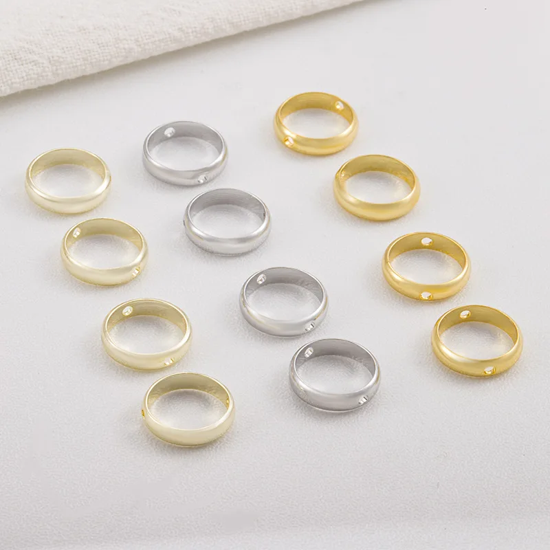 25pcs Circle Round Bead Frame for Diy Jewelry Making Ring Connectors Spacer Silver and Gold Color Handmade Bracelet Accessories