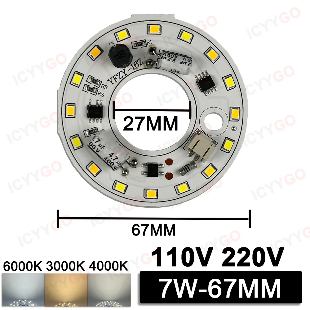 Фото LED 3 Пшәы Алашара Аԥсахра 7Вт 13Вт 15Вт 18Вт 110В 220В Иҭбаау Агәымчра Универсалтәи Ишиашоу Аиқәыршәара Хуҭалатәи Адрайвер Кәымпыл LED Алашара Ашәҟәы №5