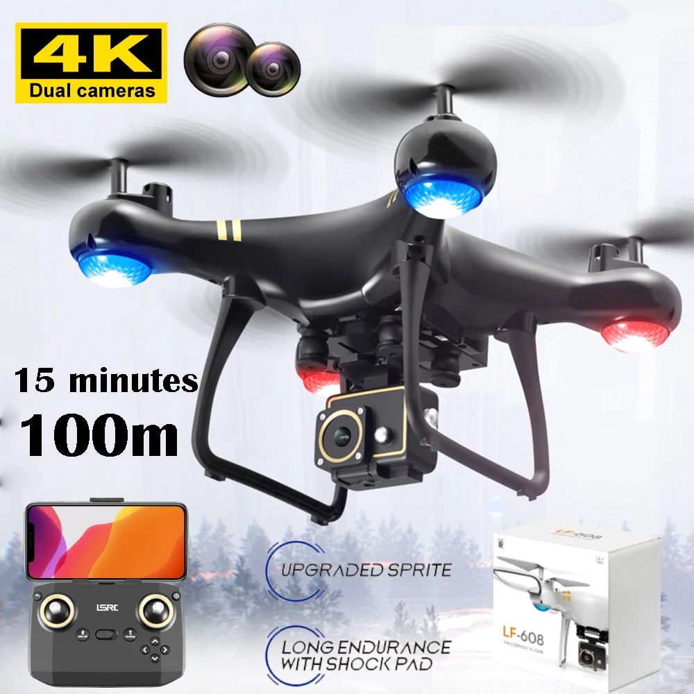 

LSRC LF-608 Pro 4K HD Двойная камера WIFI FPV режим удержания высоты траектория полета одна кнопка возврата складной рычаг Квадрокоптер RC Drone