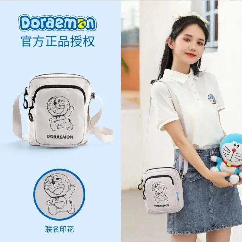 Брендовая женская холщовая сумка в стиле аниме Doraemon студенческая через плечо