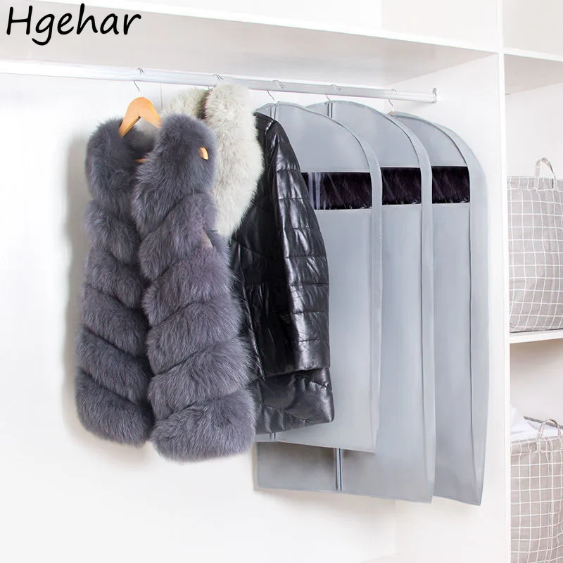 

Non-woven Clothing Covers Household Reusable Breathable Dirt Resistant Clothes Storage Pouch Jacket Suit Dust-cover Thick Zipper