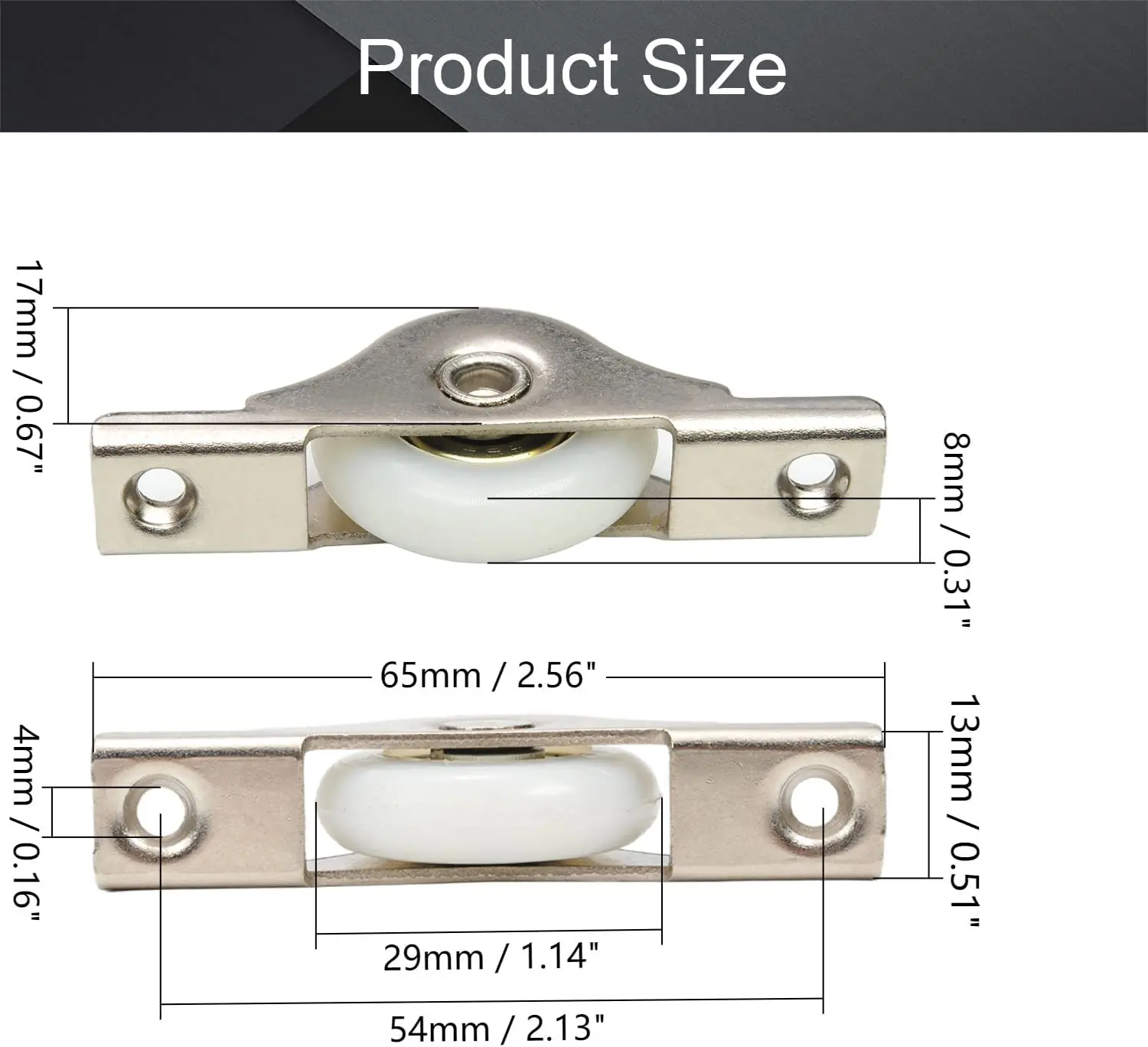 MroMax 2 шт. 29 мм Диаметр нейлон черный одно колесо гальваническое покрытие