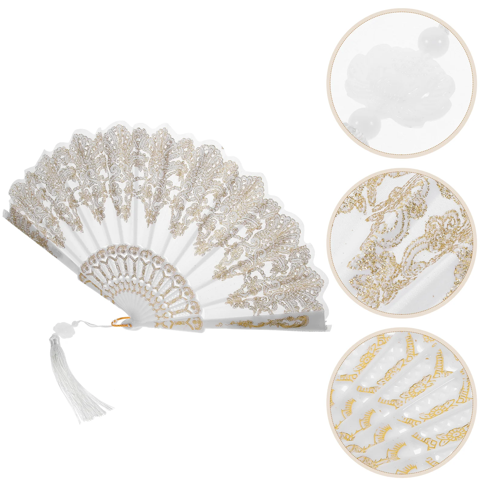 

Handheld Fan Fans For Wedding Foldable Lolita Weddings Beautiful White Metal Chinese Folding Miss