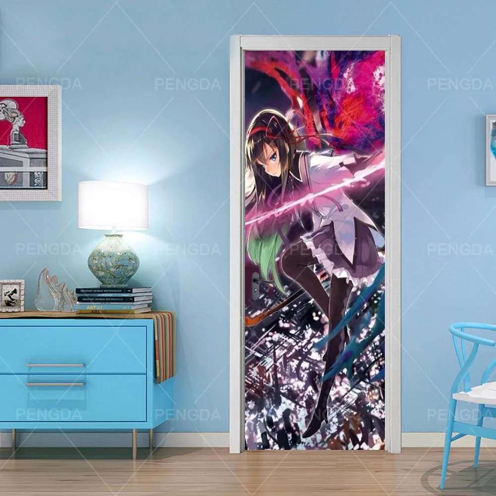 

Canvas Print Wall Artwork Picture 3d Door Japanese Anime Sticker Self Adhesive PVC Poster Waterproof Wallpaper Home Decoration