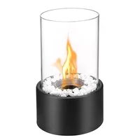 Bio Ethanol Fireplace Portable Tabletop Fireplace Windproof Glass Cover Burner Fashion Design Mini Fire Pit