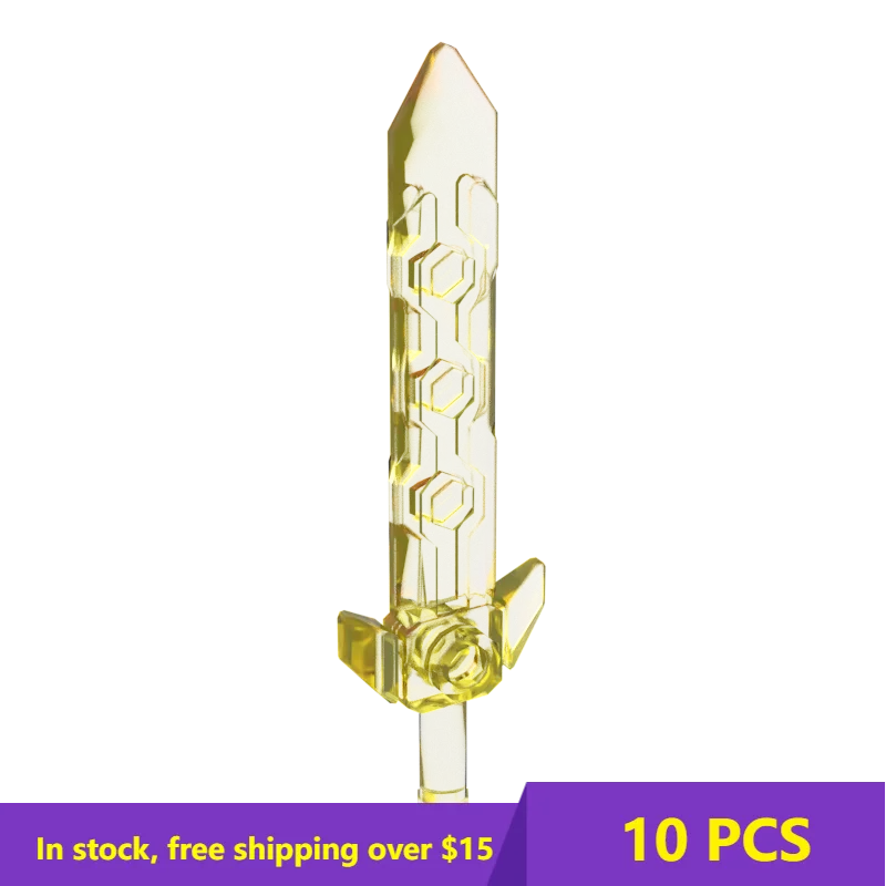 

10PCS MOC Assemble Particle 24106 weapons -Big Sword Wide Sword Building Blocks Kit Replaceable Part Toys For Children Gifts