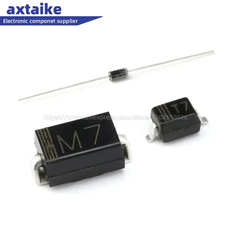 

100PCS 1N4007 IN4007 4007 1N4007W 1N4007WS DO-41 M7 SMA DO214-AC SOD123FL SOD323 1A 1000V DIP SMD Rectifier Diode A7 T7 D7