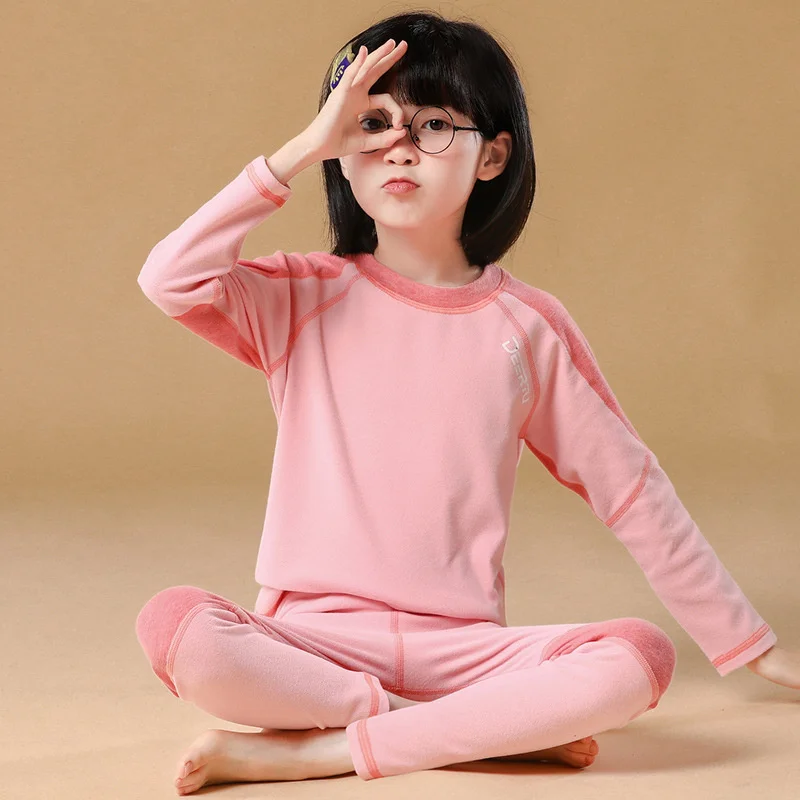 

Teens Girls Clothing Sets 2023 New Kids Thermal Underwear Suit Autumn Winter Warm Sleepwear 2Pcs Kids Clothes Fashion Pajama Set
