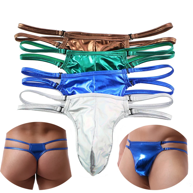 

Стринги из искусственной кожи с двойными лямками, 1/4 шт.