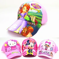 disney childrens cartoon hat cute baby color printing snow princess peaked cap baseball cap mickey hat