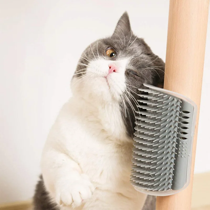 

Cat Self Groomer Comb Removable Corner Scratching Rubbing Brush For Pet Hair Removal Massage Comb Cat Grooming Cleaning