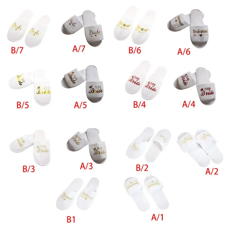 

Bridal Wedding Slippers Bride Pajamas Party Bridesmaid Decoration Hotel Disposable Slipper T8NB
