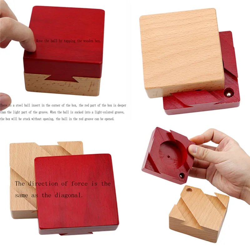 

Secret Box Montessori Kong Ming Lock Puzzles Wooden Box Teaser Game Adults Gifts Creative Educational Toys IQ Mind Wooden