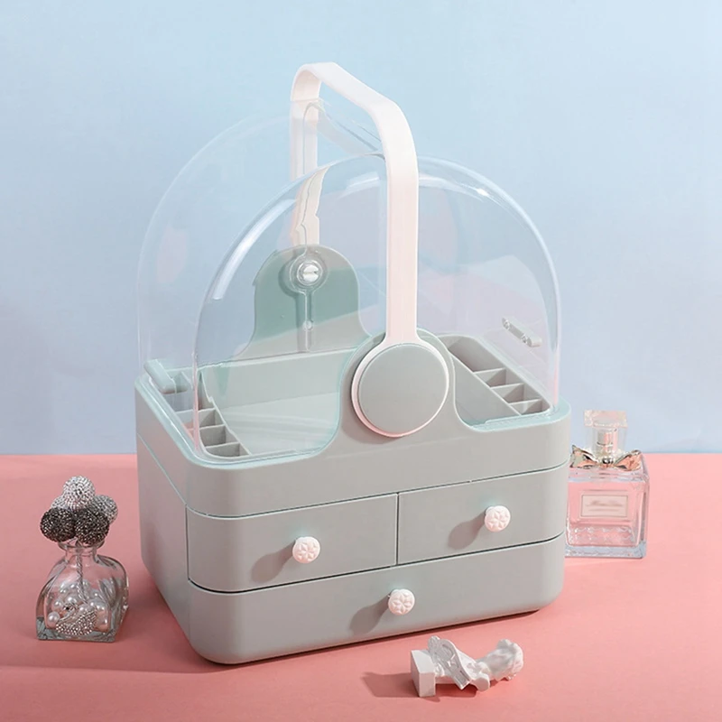 

Transparent Cosmetic Storage Box Handheld Jewelry Storage Shelf Beauty Skin Care Lipsticks Container Nice Gift