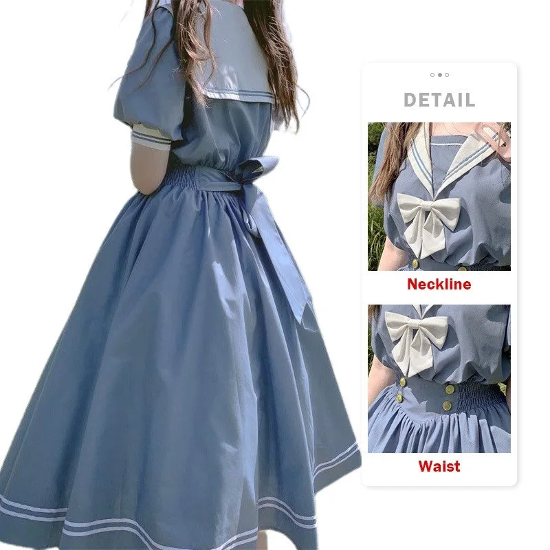 

Harajuku Sailor Collar Navy Dresses Vintage Bow Kawaii Girls Preppy Style Long Sleeve Dress Anbenser Japanese Lolita Sweet Dress